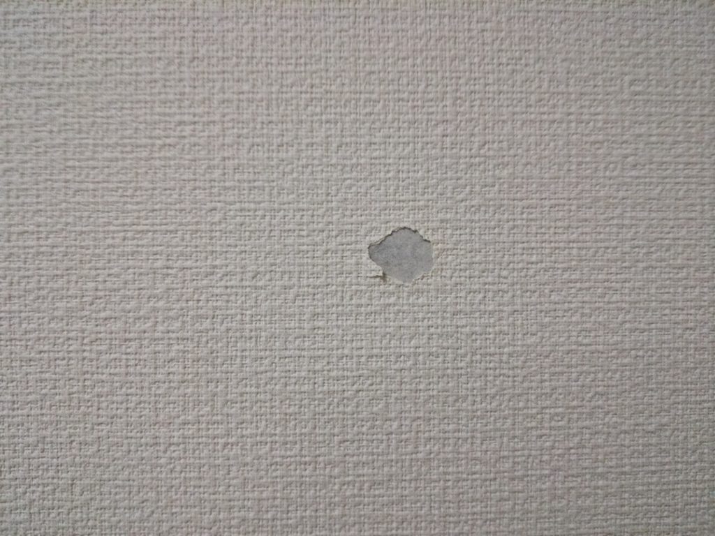 破れた壁紙を１００均の 補修用壁紙 で修正 想像以上に綺麗な仕上がり 今日は何色